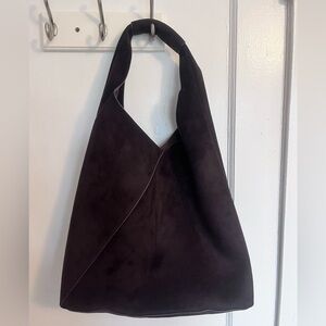 Chocolate brown vegan suede purse